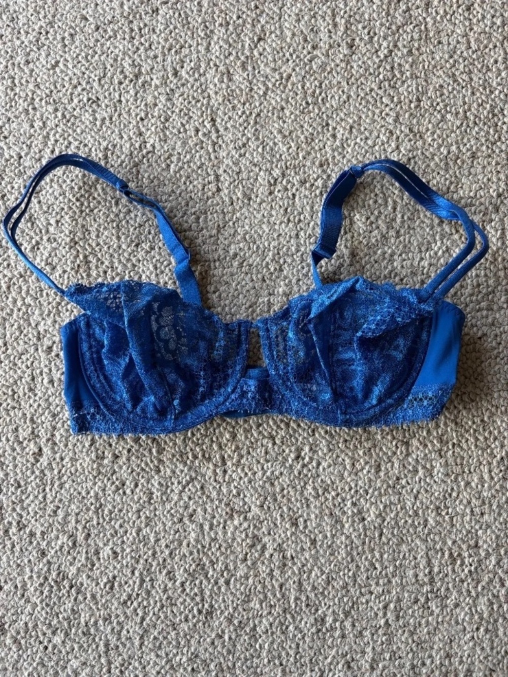 Simone Perele 36C Blue Lace French Luxury Bra Designer Coquette Feminine Bridal